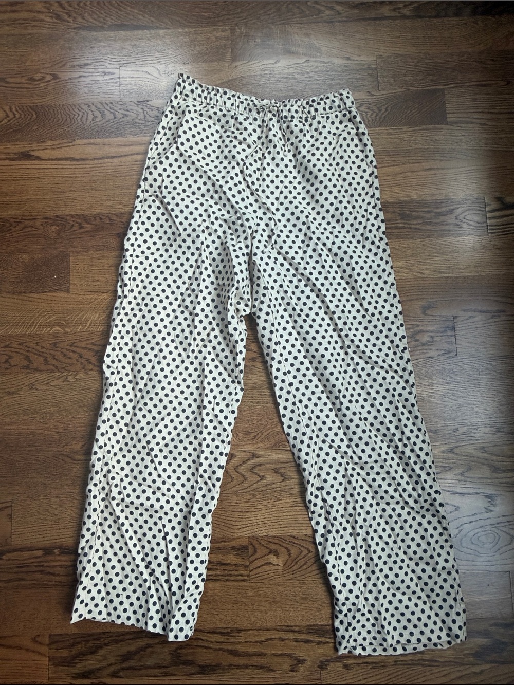 NWT MT JCREW Cream Polka Dot linen Pants